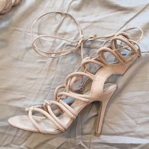 Wild rose ankle wrap heels